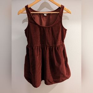 American Eagle Mini Corduroy Dress, Small, Petite, Burgundy, Red, Maroon